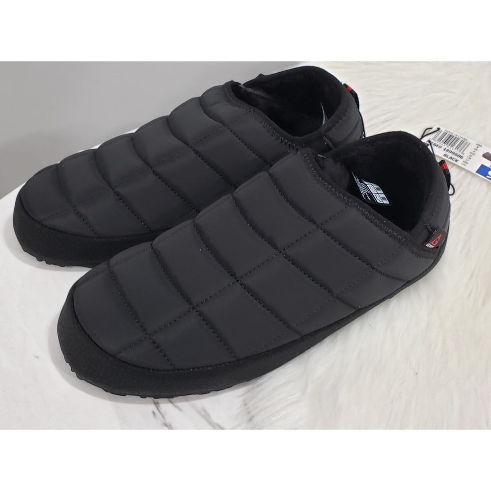 NEW SIZE 9 Gerry Men's Puff Black shoes Slipโ On Plush Fleece Lined House Shoes